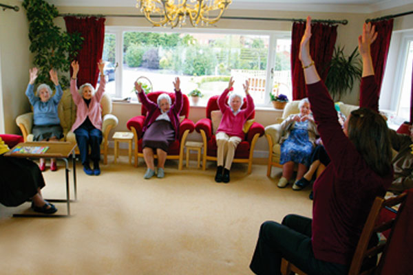 Residents of Plas Garnedd participating in activities