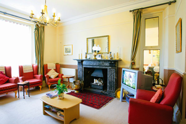 The lounge at Plas Garnedd